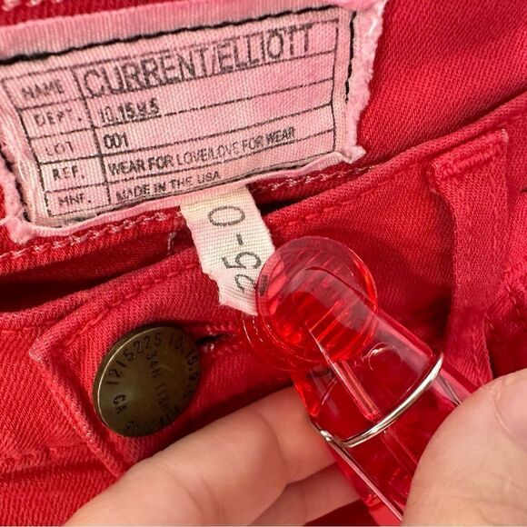 Current/ Elliot The Stiletto Jeans in Coral Red | Size 25 - Picture 7 of 9